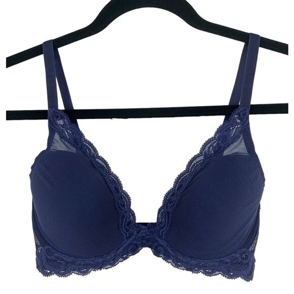 Natori bra 730023 Feathers underwire contour blue size 32D - Picture 2 of 9